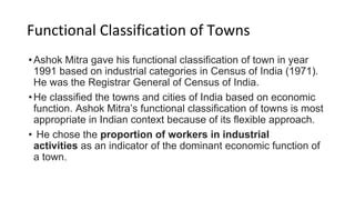 functional classification of towns by ashok mitra|Functional Classification of Towns: Ashok Mitra .